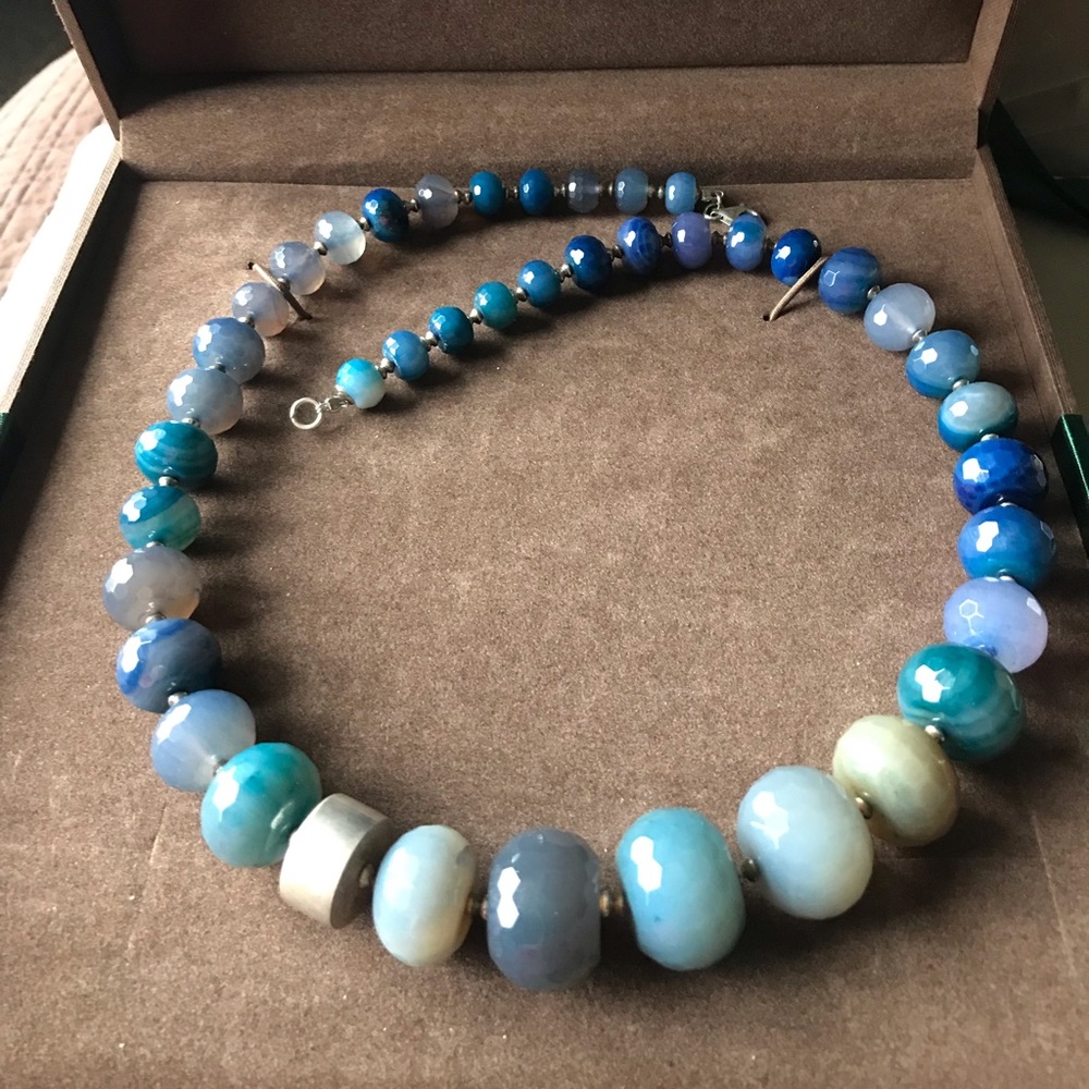 Blue crystal necklace